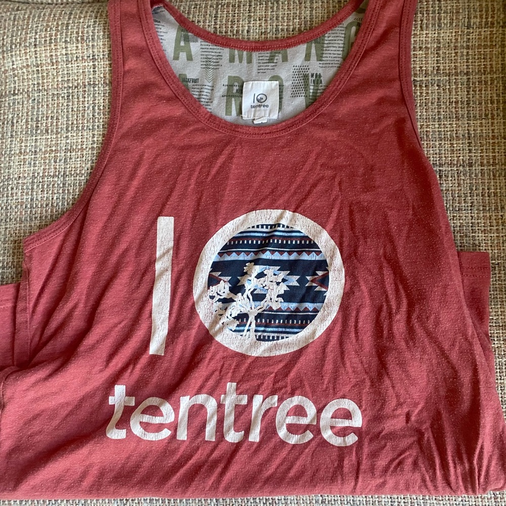 Red tentree tank top